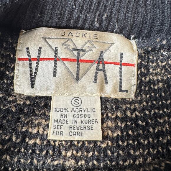 VTG Jackie Vital Sweater Men's Small 80s Geometric Bad Boyz Cosby Y2K Streetwear - Picture 9 of 11